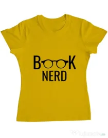 Tricou ADLER dama Book nerd Galben