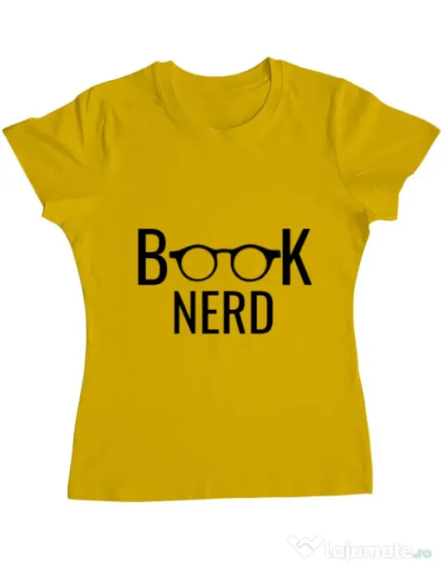 Tricou ADLER dama Book nerd Galben