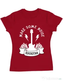 Tricou ADLER dama Make some noise Rosu
