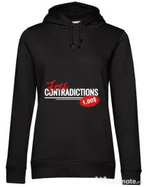 Hoodie dama cu gluga Free contradictions Negru