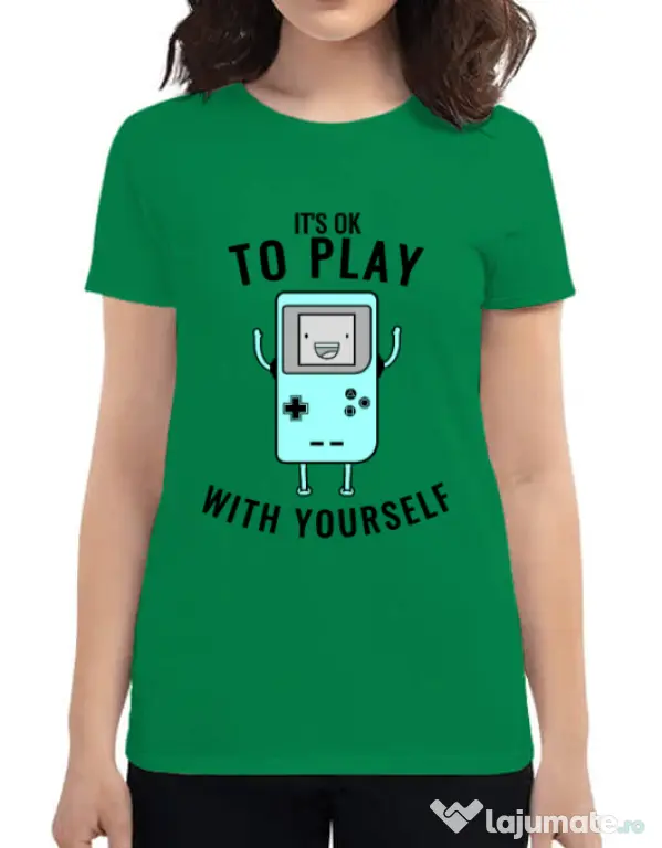 Tricou ADLER dama Playing with yourself Verde mediu