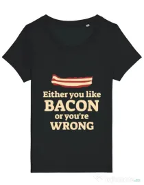 Tricou STANLEY STELLA dama Bacon lover Negru