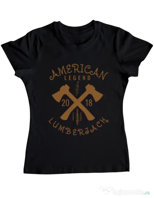 Tricou ADLER dama American lumberjack Negru