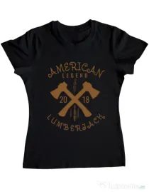 Tricou ADLER dama American lumberjack Negru
