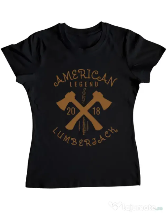 Tricou ADLER dama American lumberjack Negru