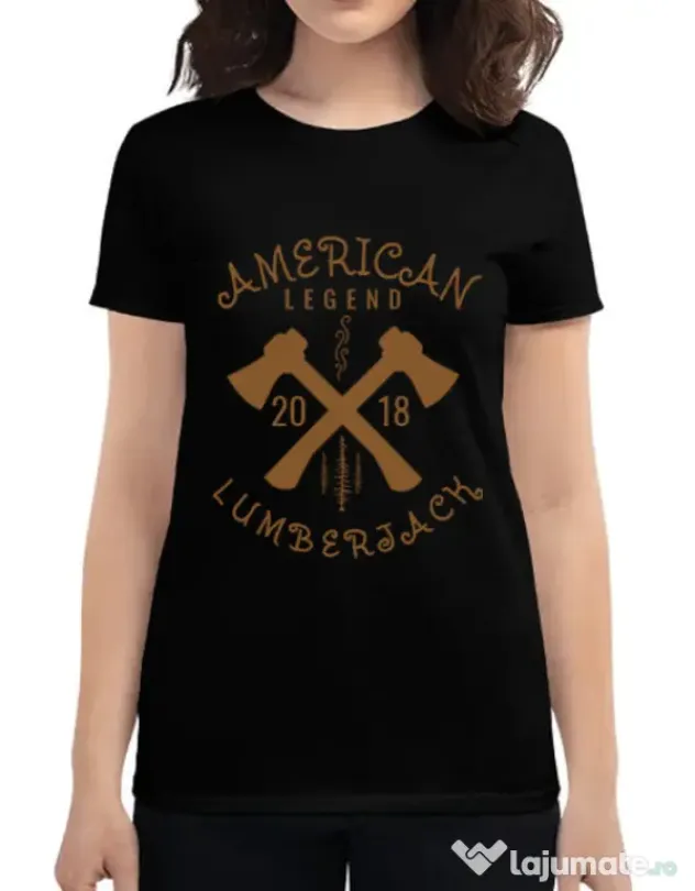 Tricou ADLER dama American lumberjack Negru