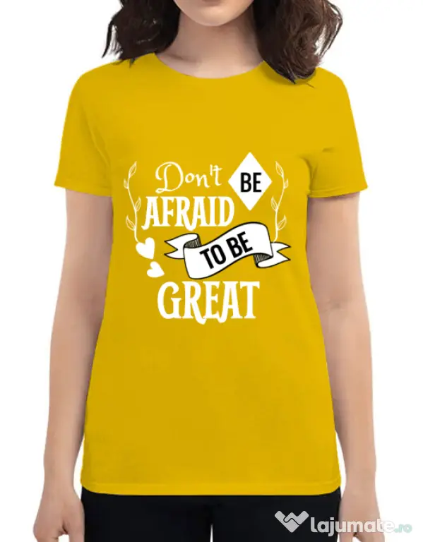 Tricou ADLER dama Be great Galben