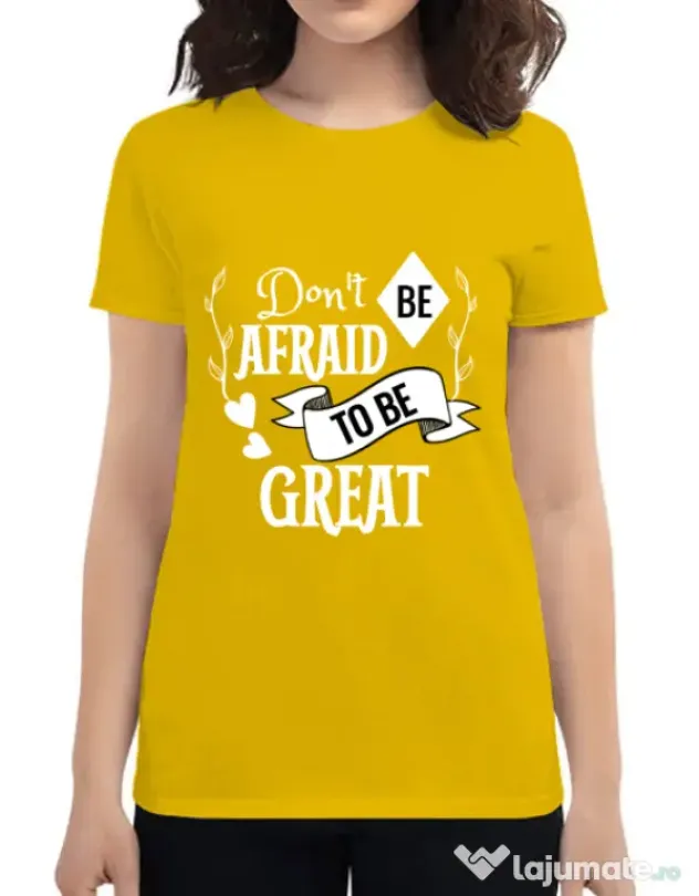 Tricou ADLER dama Be great Galben