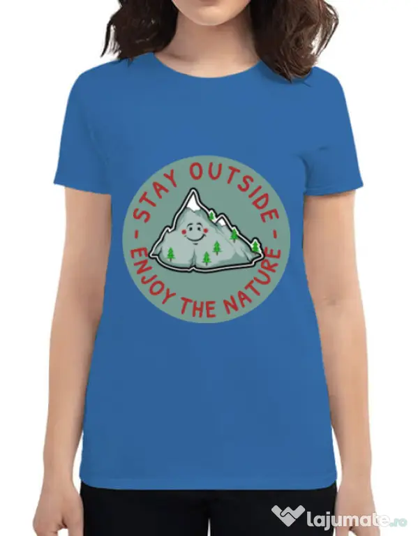 Tricou ADLER dama Stay outside Albastru azuriu
