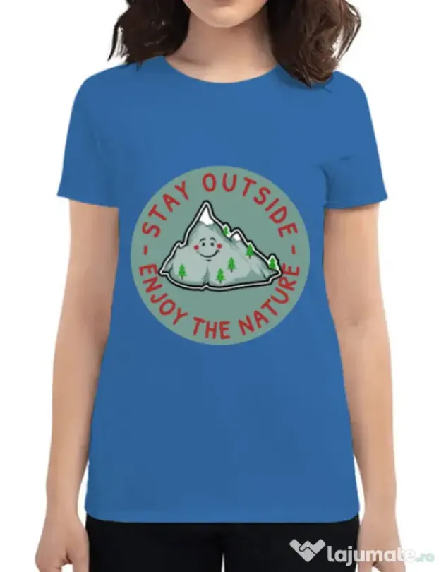 Tricou ADLER dama Stay outside Albastru azuriu