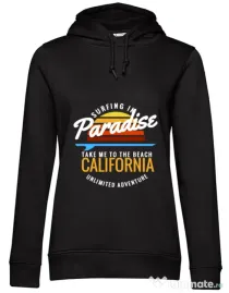 Hoodie dama cu gluga Surfing in paradise Negru