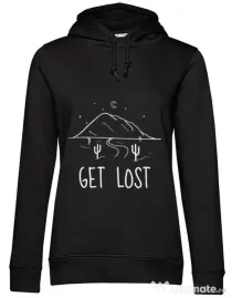 Hoodie dama cu gluga Get lost Negru