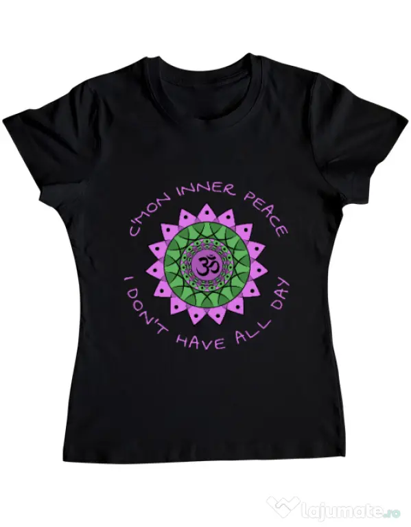 Tricou ADLER dama C’mon inner peace Negru