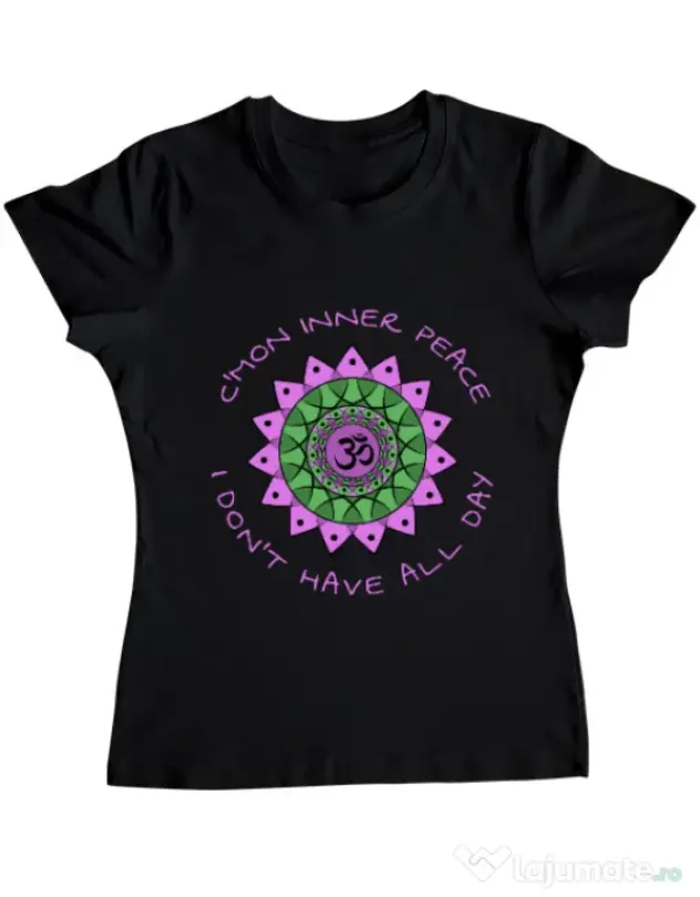 Tricou ADLER dama C’mon inner peace Negru