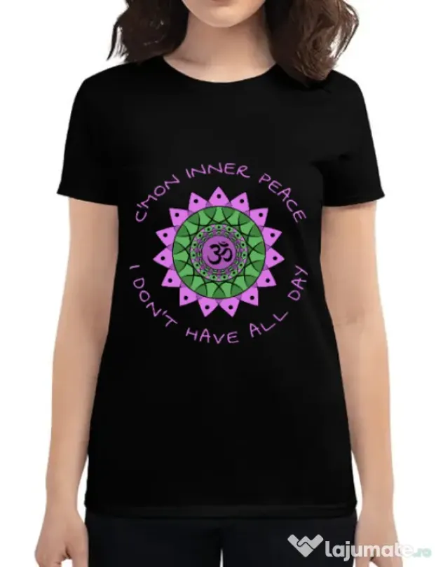 Tricou ADLER dama C’mon inner peace Negru