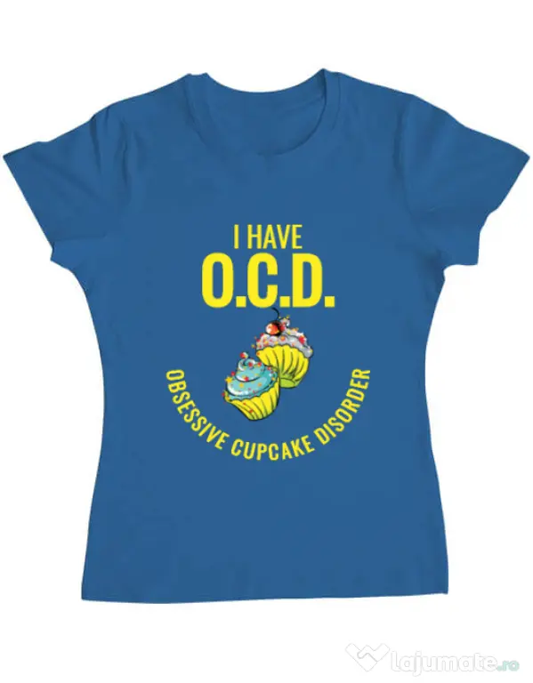 Tricou ADLER dama Obsessive cupcake disorder Albastru azuriu
