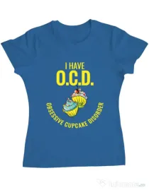 Tricou ADLER dama Obsessive cupcake disorder Albastru azuriu