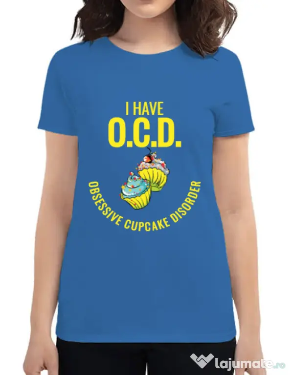 Tricou ADLER dama Obsessive cupcake disorder Albastru azuriu