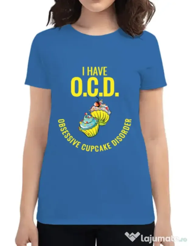 Tricou ADLER dama Obsessive cupcake disorder Albastru azuriu