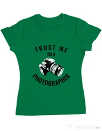 Tricou ADLER dama I’m a photographer Verde mediu
