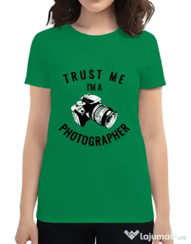 Tricou ADLER dama I’m a photographer Verde mediu