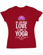 Tricou ADLER dama Love and yoga Rosu
