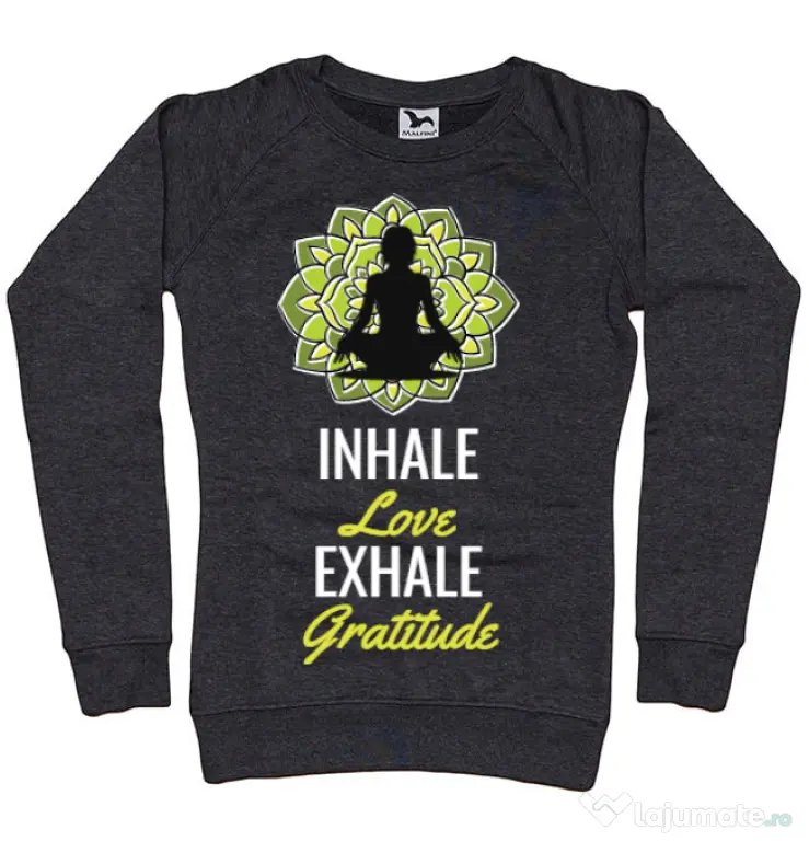 Bluza ADLER dama Inhale love Negru melanj