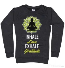 Bluza ADLER dama Inhale love Negru melanj