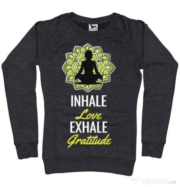 Bluza ADLER dama Inhale love Negru melanj