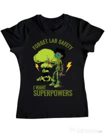 Tricou ADLER dama I want superpowers Negru