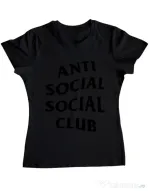 Tricou ADLER dama Anti social Club Negru