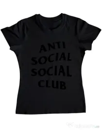 Tricou ADLER dama Anti social Club Negru