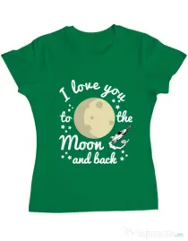 Tricou ADLER dama To the moon and back Verde mediu