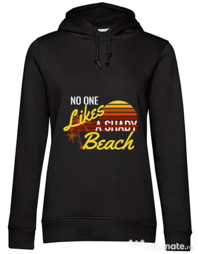 Hoodie dama cu gluga Shady beach Negru
