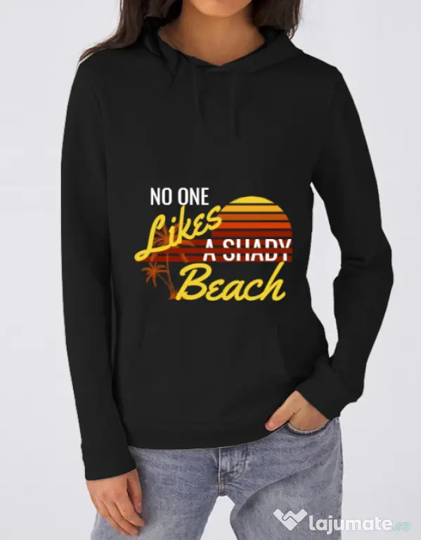 Hoodie dama cu gluga Shady beach Negru