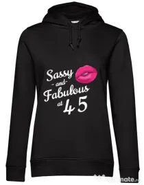 Hoodie dama cu gluga Sassy and fabulous Negru