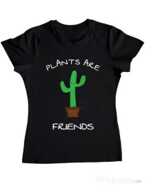 Tricou ADLER dama Plants are friends Negru