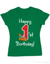 Tricou ADLER dama Happy Birthday! Verde mediu