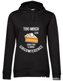 Hoodie dama cu gluga Too much pie Negru