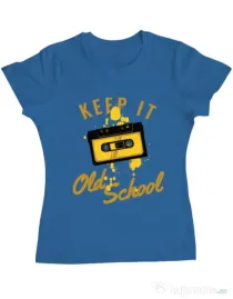Tricou ADLER dama Keep it old school Albastru azuriu