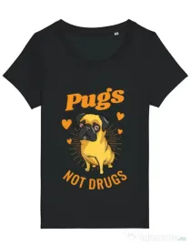 Tricou STANLEY STELLA dama Pugs not drugs Negru