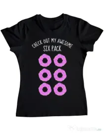 Tricou ADLER dama Awesome sixpack Negru