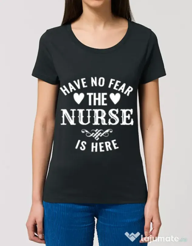 Tricou STANLEY STELLA dama The nurse is here Negru