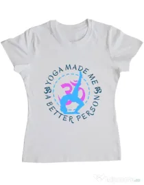 Tricou ADLER dama A better person Alb