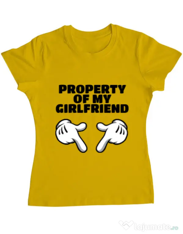Tricou ADLER dama Property of my girlfriend Galben