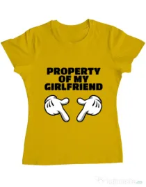 Tricou ADLER dama Property of my girlfriend Galben