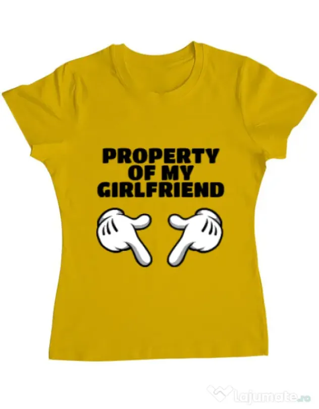 Tricou ADLER dama Property of my girlfriend Galben