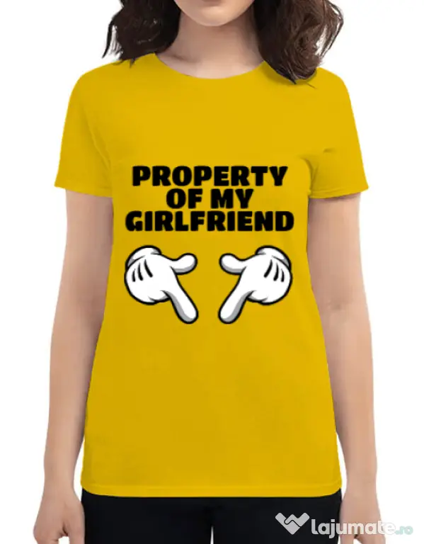 Tricou ADLER dama Property of my girlfriend Galben