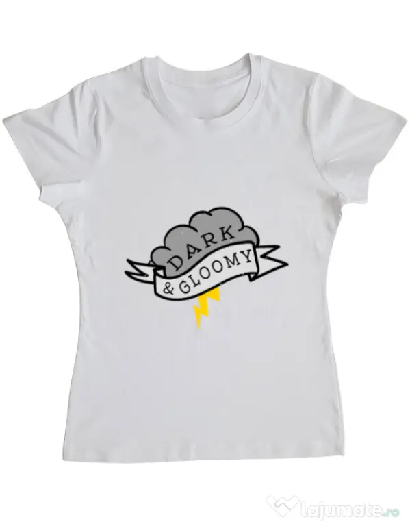 Tricou ADLER dama Dark and gloomy Alb