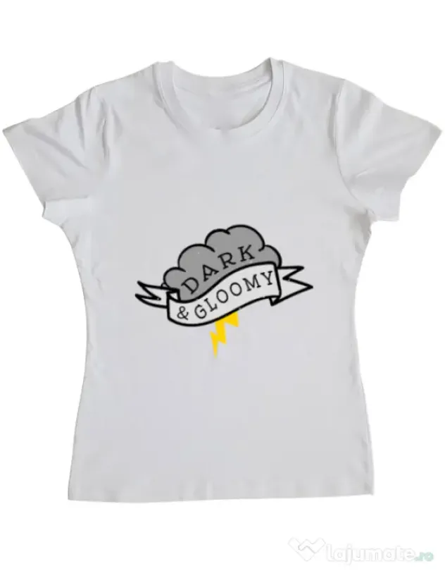 Tricou ADLER dama Dark and gloomy Alb